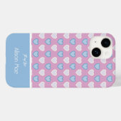 Coques Case-Mate iPhone À mon amour Nom bleu et rose Coeurs Motif (Verso (horizontal))