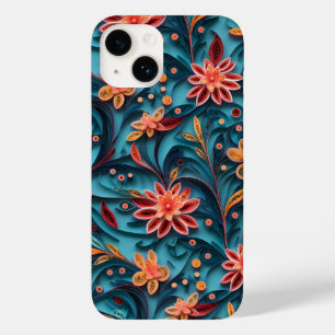 Coque Pour iPhone 14 À peine là motif en papier floral sans joint