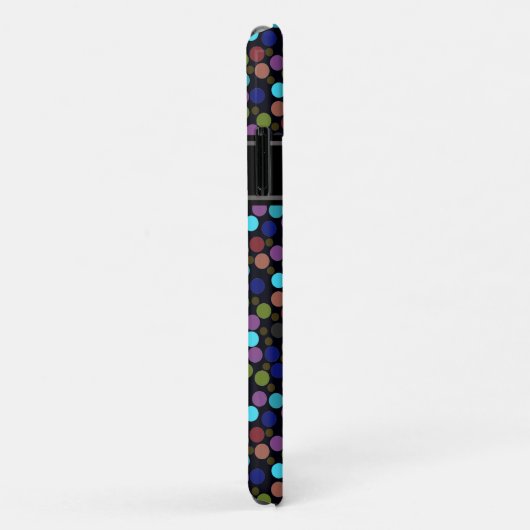 Coques Case-Mate iPhone à petits pois, étiquette et initiales (Dos/Droite)