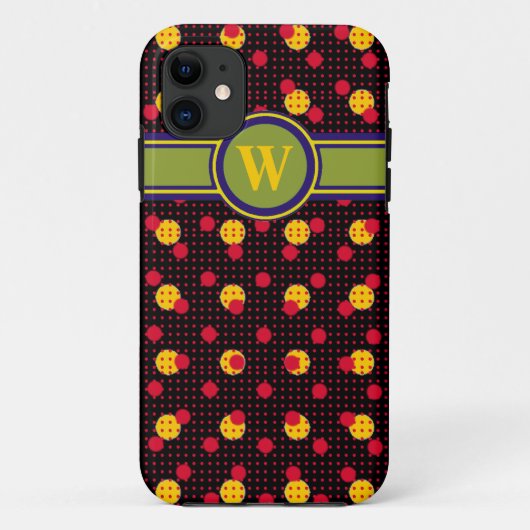 Coques Case-Mate iPhone à petits pois pour ajouter une lettre initiale (Dos)