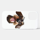 Coques Case-Mate iPhone À poils durs Dachshund (Verso (horizontal))