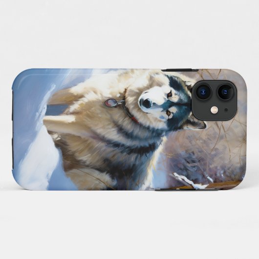 Coques Case-Mate iPhone Aaskan Malamute Laisser Il Neige Noël (Dos (Horizontal))