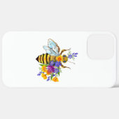 Coques Case-Mate iPhone Abeille à fleurs avec plantes sauvages (Verso / Droite)