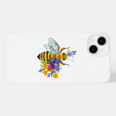 Coques Case-Mate iPhone abeille à fleurs avec plantes sauvages (Verso (horizontal))