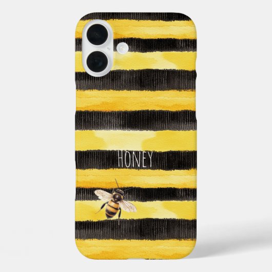 Coques Case-Mate iPhone Abeille de miel Noir Jaune (Verso)