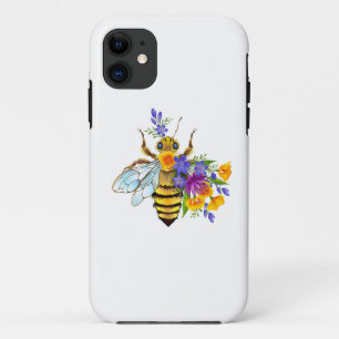 Case-Mate iPhone Case Abeille des fleurs avec plantes sauvages