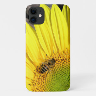 Coques Pour iPhone Abeille sur la fin de tournesol vers le haut de la