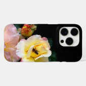 Coques Case-Mate iPhone Abeille sur roses rose jaune Fleurs (Verso (horizontal))