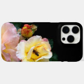 Coques Case-Mate iPhone Abeille sur roses rose jaune Fleurs (Verso (horizontal))