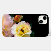 Coques Case-Mate iPhone Abeille sur roses rose jaune Fleurs (Verso (horizontal))