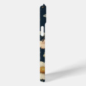 Coques Case-Mate iPhone Abeilles et Fleurs Sauvages sur Fond Bleu Foncé (Verso / Droite)