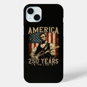 Coque iPhone 15 Mini Abraham Lincoln Jouant de la Guitare 4 Juillet