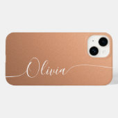Coques Case-Mate iPhone Abricot Élégant Calligraphie Script Nom (Verso (horizontal))