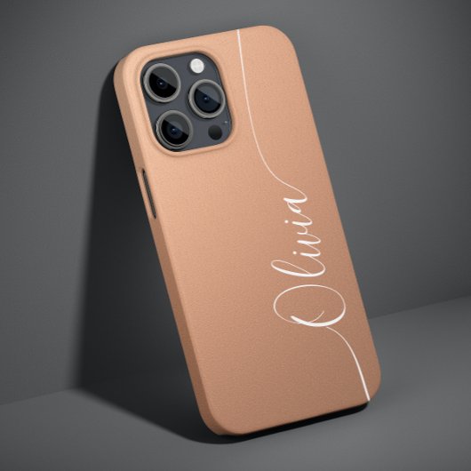 Coques Case-Mate iPhone Abricot Élégant Calligraphie Script Nom