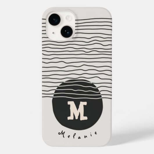 Coques Case-Mate iPhone Abstract aesthetic minimal Monogram Modern  (Verso)