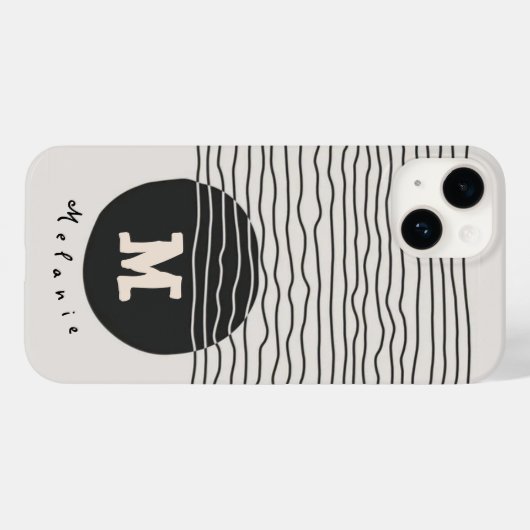 Coques Case-Mate iPhone Abstract aesthetic minimal Monogram Modern (Verso (horizontal))