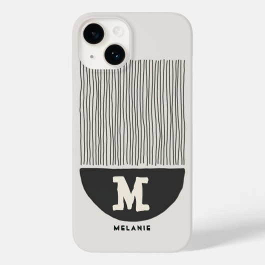 Coques Case-Mate iPhone Abstract art aesthetic boho minimal Monogram (Verso)