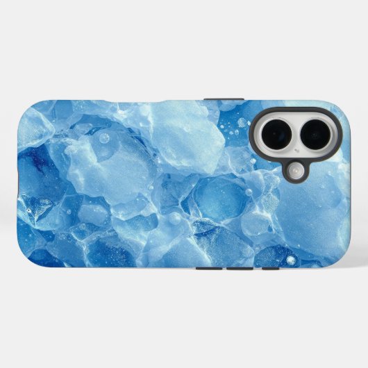 Coques Case-Mate iPhone Abstract Blue Frozen Ice Crystal Texture Pattern (Verso (horizontal))