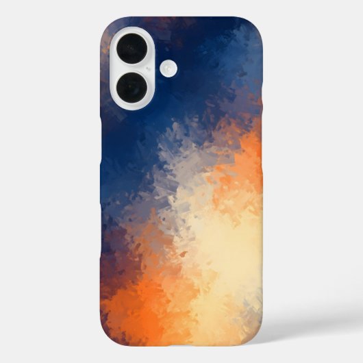 Coques Case-Mate iPhone Abstract Brushstrokes: Vibrant Blue & Orange. (Verso)