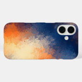 Coques Case-Mate iPhone Abstract Brushstrokes: Vibrant Blue & Orange. (Verso (horizontal))
