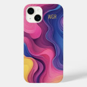 Coques Case-Mate iPhone Abstract Colorful Swirls Monogram  (Verso)