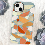 Coque Pour iPhone 14 Abstract Modern Geometric Art<br><div class="desc">Art géométrique moderne Abstrait en rose vif,  orange et bleu oeuf canard. Des formes organiques sont dispersées sur la surface de cette peinture texturée.</div>