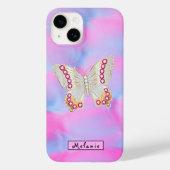 Coques Case-Mate iPhone Abstract neon pink Acrylic Butterfly  Monogram  (Verso)