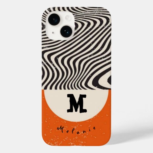 Coques Case-Mate iPhone Abstract orange grounge minimal Monogram Modern (Verso)
