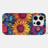 Coques Case-Mate iPhone Abstract Sunflower Floral - iPhone 15 Pro Cases (Verso (horizontal))