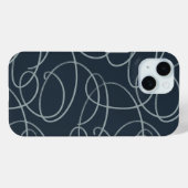 Coques Case-Mate iPhone Abstract Swirling Vine | Minimalist Line Art Navy (Verso (horizontal))