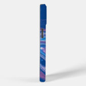 Coques Case-Mate iPhone Abstraction de l'agate marbrée bleu et rose (Verso / Droite)