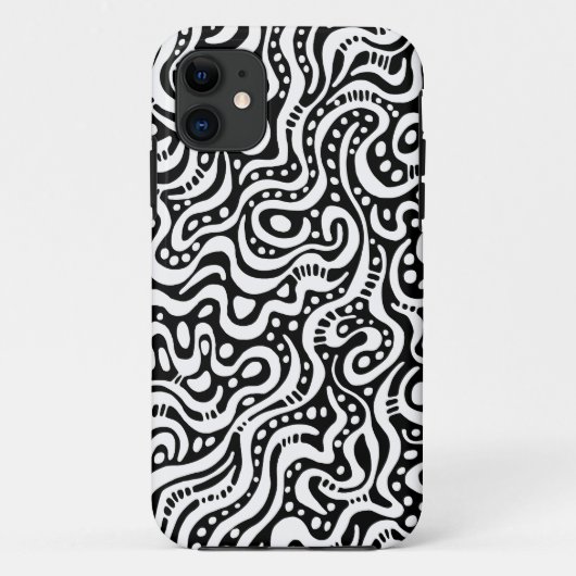 Coques Case-Mate iPhone Abstrait 041211 - Blanc sur noir (Dos)