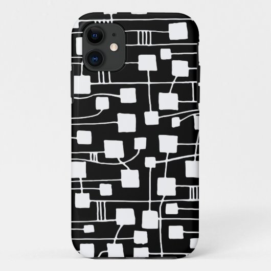 Coques Case-Mate iPhone Abstrait 111211 - Blanc sur noir (Dos)