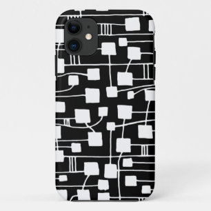 Coques Pour iPhone Abstrait 111211 - Blanc sur noir