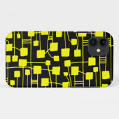 Coques Case-Mate iPhone Abstrait 111211 - Jaune sur noir (Dos (Horizontal))