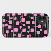 Coques Case-Mate iPhone Abstrait 111211 - Rose sur noir (Dos (Horizontal))