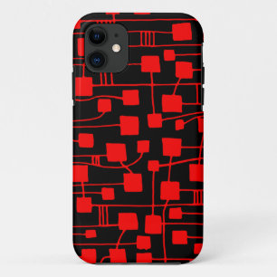 Coques Pour iPhone Abstrait 111211 - Rouge sur noir