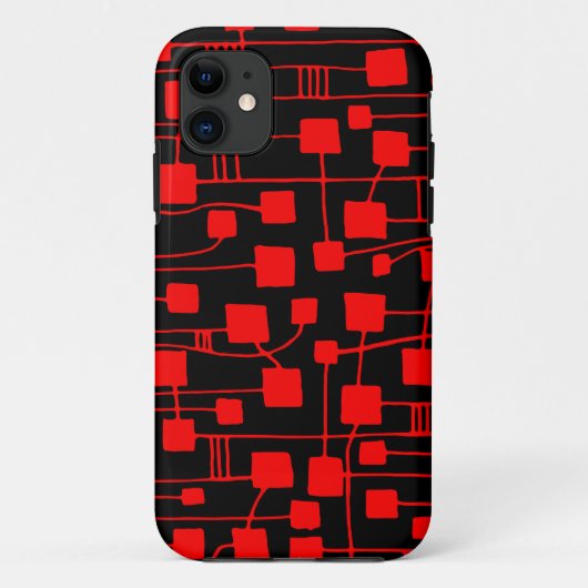 Coques Case-Mate iPhone Abstrait 111211 - Rouge sur noir (Dos)