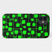 Coques Case-Mate iPhone Abstrait 111211 - Vert sur noir (Dos (Horizontal))