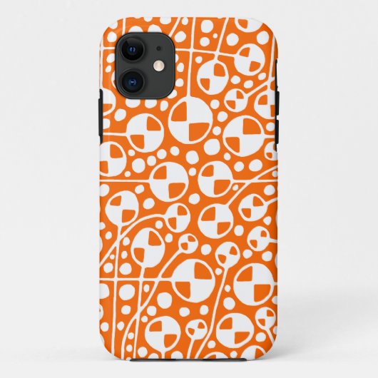 Coques Case-Mate iPhone Abstrait 130112 v5 Blanc sur orange (Dos)