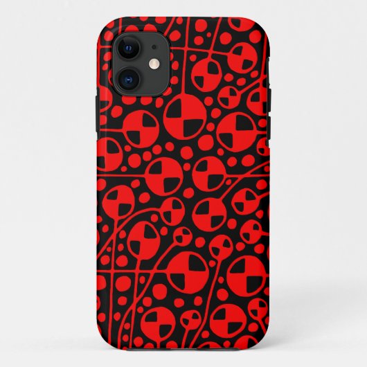 Coques Case-Mate iPhone Abstrait 130112 v5 rouge sur noir (Dos)