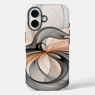 Coques iPhone 16 Abstrait Anthracite Grey Sienna Art moderne fracta