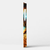 Coques Case-Mate iPhone Abstrait arrière - plan de lumière dorée artistiqu (Verso / Gauche)