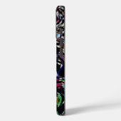 Coques Case-Mate iPhone Abstrait Art Black Swirl Rouge (Verso / Gauche)