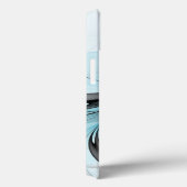 Coques Case-Mate iPhone Abstrait Art fractal moderne gris anthracite bleu (Verso / Droite)