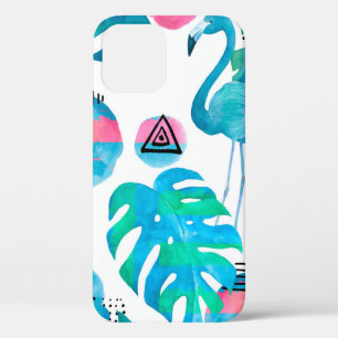Case-Mate iPhone Case Abstrait avec aquarelle flamingo et eleme aléatoir