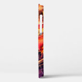 Coques Case-Mate iPhone Abstrait beau violet, rouge et jaune brillant c (Verso / Gauche)