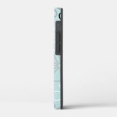 Coques Case-Mate iPhone Abstrait Big Flower Outlines BWG+Duck Egg Blue (Verso / Gauche)
