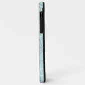 Coques Case-Mate iPhone Abstrait Big Flower Outlines BWG+Duck Egg Blue (Dos/Gauche)