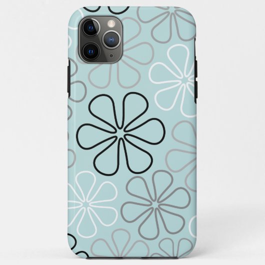Coques Case-Mate iPhone Abstrait Big Flower Outlines BWG+Duck Egg Blue (Dos)